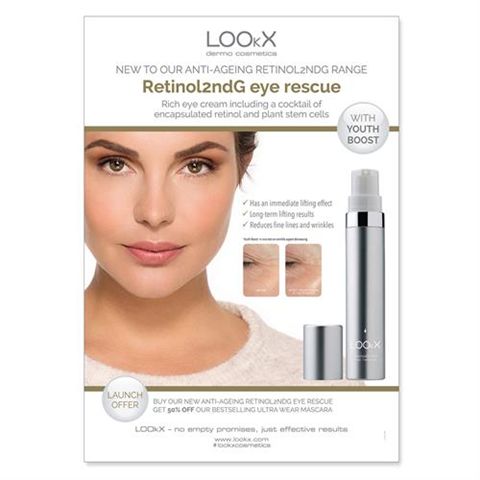 Retinol2ndG eye rescue cream Lookx skincare actie met mascara
