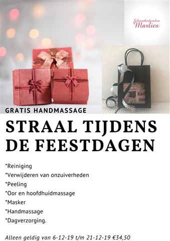 Cadeaubon van schoonheidssalon Marlies te Hoogeveen, leuk voor sinterklaas en kerst