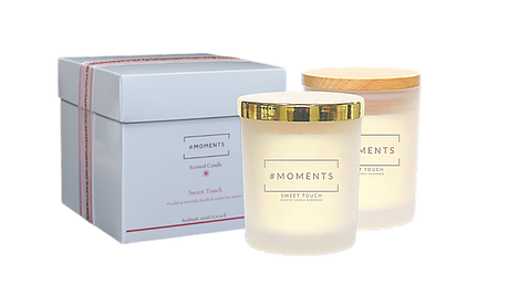 Sweet Touch fragrance candle geurkaars hout en goud Skin & Beauty Marlies