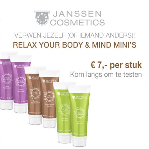 Me-time  relax your body and mind Janssen Cosmetics voor moederdag Hoogeveen